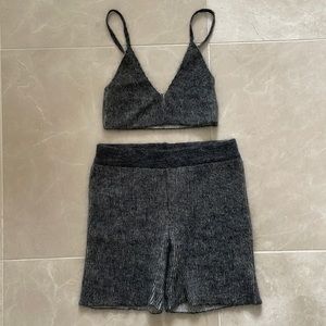 Jacquemus grey bra and short set